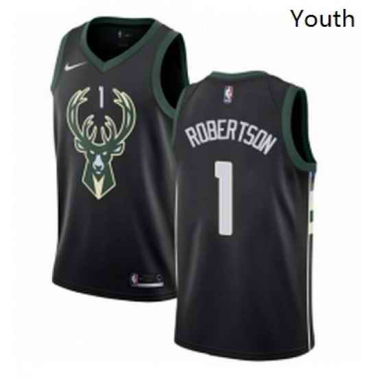 Youth Nike Milwaukee Bucks 1 Oscar Robertson Swingman Black Alternate NBA Jersey Statement Edition